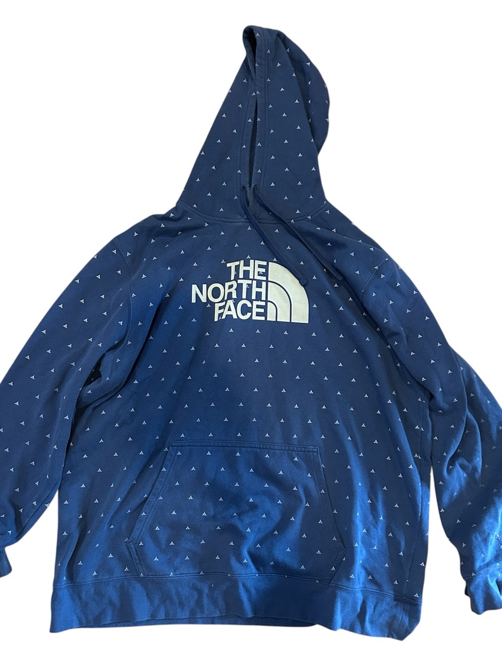The North Face Men’s XXL 2XL Blue Camp Tent Pattern Pullover Hoodie Sweatshirt